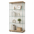 Estantería de vidrio templado con estantes de MDF 160x80x30 cm