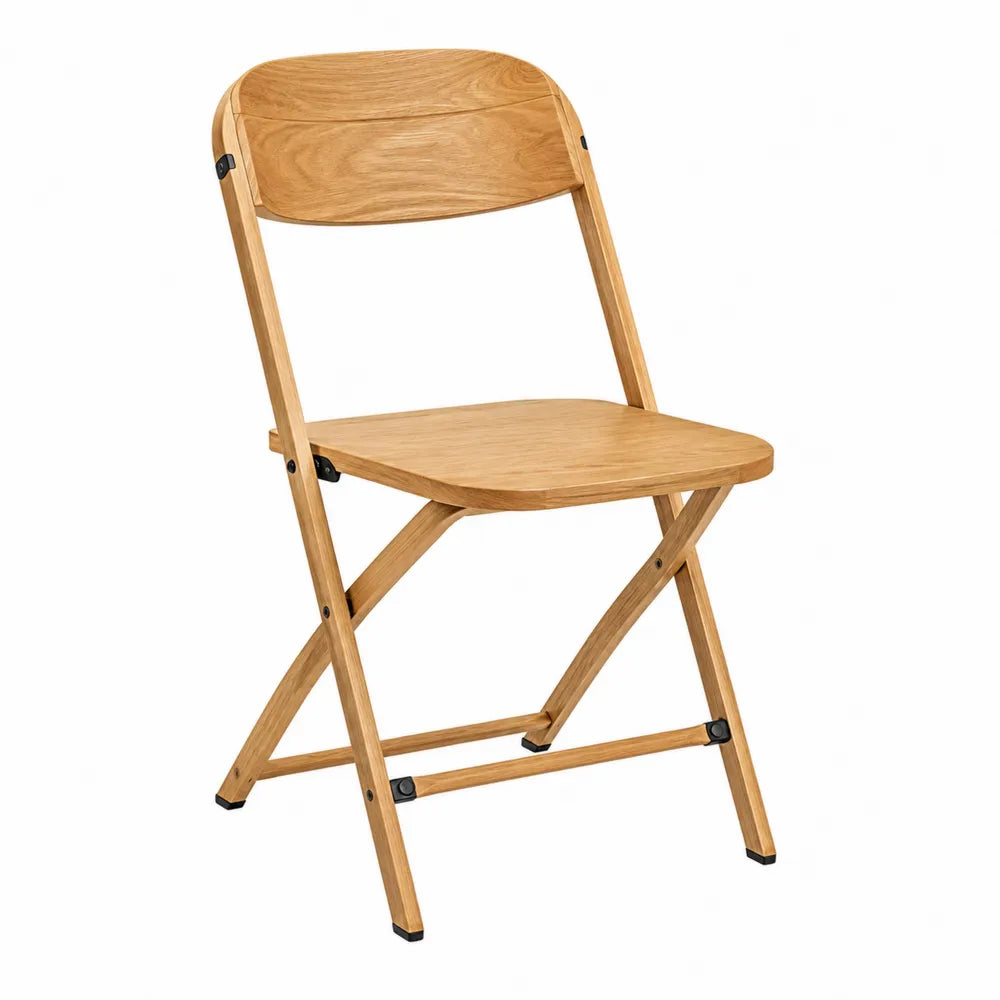 Silla plegable de madera de haya natural