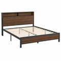 Cama de Matrimonio con Cabecero de MDF y Estructura de Acero 200x150 cm