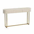 Mesa consola MDF beige con patas de acero