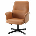 Silla de oficina giratoria piel sintética marrón claro