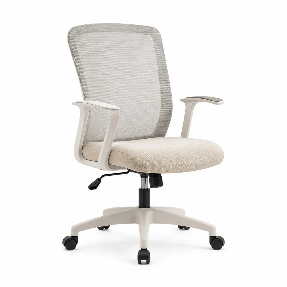 Silla de oficina ergonómica con respaldo de malla y asiento de tela ajustable