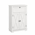Aparador de MDF Blanco con Dos Puertas y Cajón