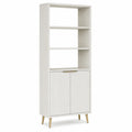 Estantería de MDF Blanca con Puertas y Estantes, 180x80x40cm